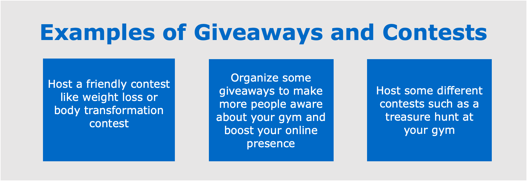 Examples of Giveaways and Contests