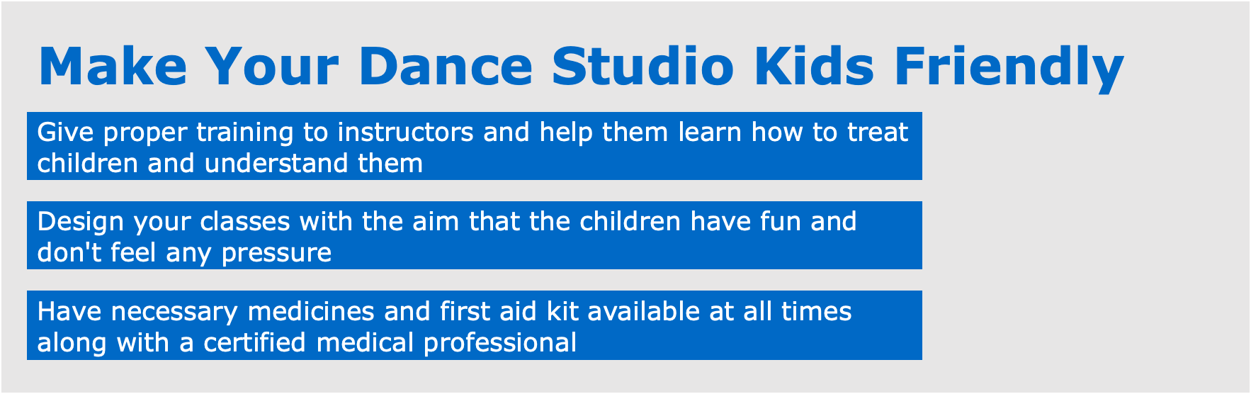 Make your dance studio kids friendly