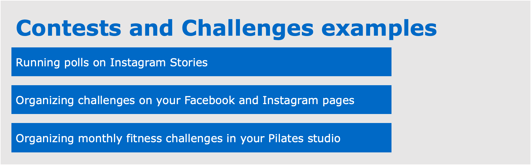 Contests and Challenges examples