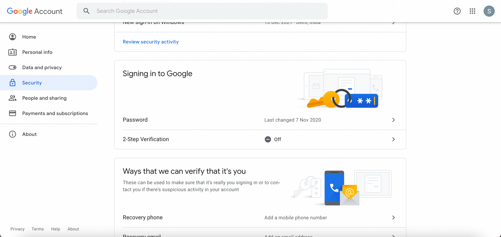 2-step verification disabled on Google account